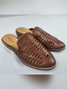 American Eagle Outfitters Brown Leather Woven Slip-On Men’s Shoes